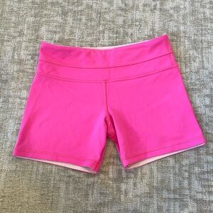 Lululemon HOT PINK/PALE PINK biker short- size 6